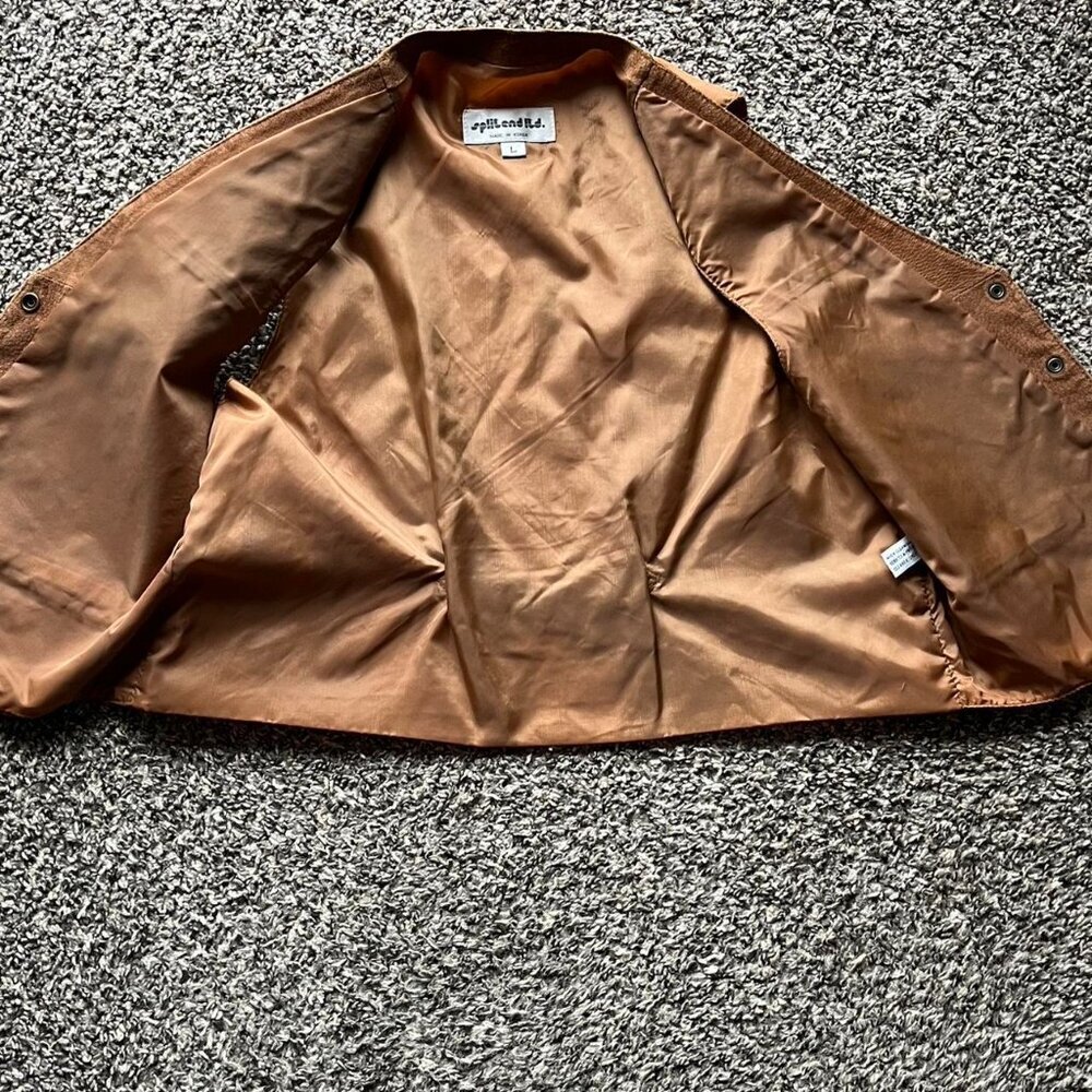 Vintage Split End 90s Brown Leather Vest Womens L Leather Southwest Horse Girl - Picture 4 of 8